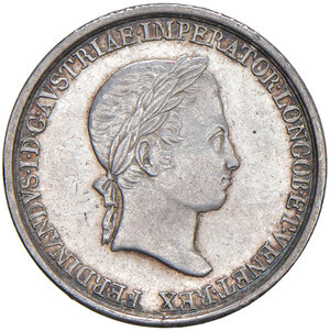 obverse: Regno Lombardo-Veneto. Ferdinando I d Asburgo Lorena (1835-1848). Mezza Lira del Giuramento 1838.