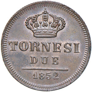 reverse: Regno delle due Sicilie. Ferdinando II di Borbone (1830-1859). 2 Tornesi 1852.