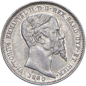 obverse: Regno di Sardegna. Vittorio Emanuele II (1849-1861). 1 Lira 1860.