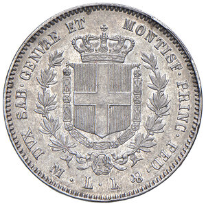 reverse: Regno di Sardegna. Vittorio Emanuele II (1849-1861). 1 Lira 1860.