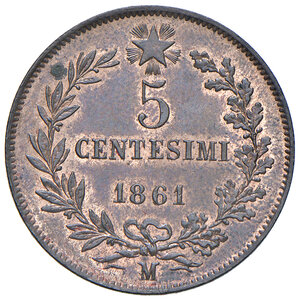 reverse: Vittorio Emanuele II (1861-1878). 5 Centesimi 1861.