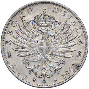 reverse: Vittorio Emanuele III (1900-1943). 1 Lira 1902.