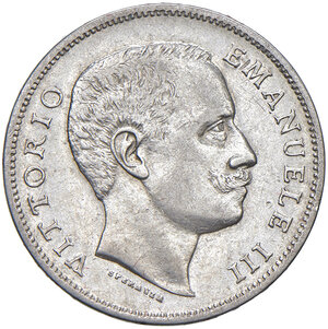 obverse: Vittorio Emanuele III (1900-1943). 1 Lira 1905.