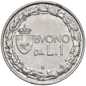 reverse: Vittorio Emanuele III (1900-1943). Buono da 1 Lira 1927.