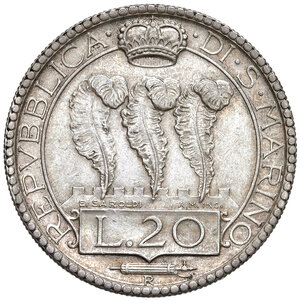 obverse: Vecchia Monetazione (1864-1938). 20 Lire 1935.