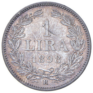reverse: Vecchia Monetazione (1864-1938). 1 Lira 1898.