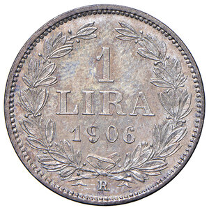 reverse: Vecchia Monetazione (1864-1938). 1 Lire 1906.