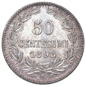 reverse: Vecchia Monetazione (1864-1938). 50 Centesimi 1898.