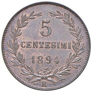 reverse: Vecchia Monetazione (1864-1938). 5 Centesimi 1894.
