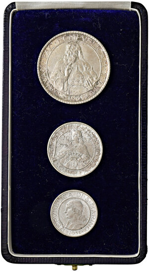obverse: Vecchia Monetazione (1864-1938). Set 3 Monete ( 5-10-20 Lire) 1931.