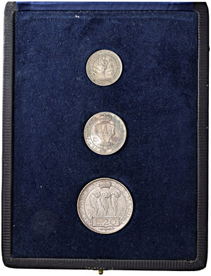 reverse: Vecchia Monetazione (1864-1938). Set 3 Monete ( 5-10-20 Lire) 1933.