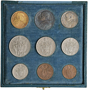 obverse: Pio XI (1929-1938). Set di 9 monete 1929.