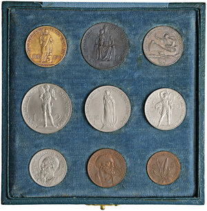 reverse: Pio XI (1929-1938). Set di 9 monete 1929.