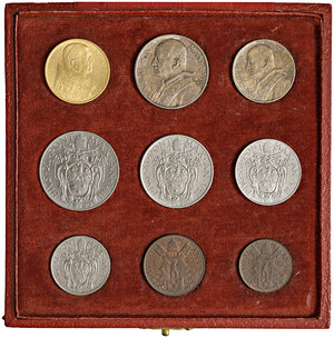 obverse: Pio XI (1929-1938). Set di 9 monete 1929.