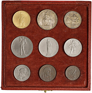 reverse: Pio XI (1929-1938). Set di 9 monete 1929.