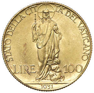 reverse: Pio XI (1929-1938). 100 Lire 1931.