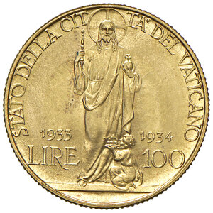 reverse: Pio XI (1929-1938). 100 Lire Giubileo 1933 1934.