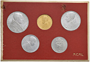 obverse: Pio XII (1939-1958). Set di 5 monete 1950.