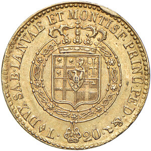 reverse: Vittorio Emanuele I (1802-1821). 20 Lire 1820.