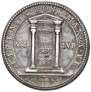 obverse: 1675 Stato Pontificio. Clemente X (1670-1676). Straordinaria per la Chiusura della Porta Liberiana. Anno VI. R2.
