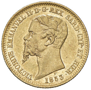 obverse: Regno di Sardegna. Vittorio Emanuele II (1849-1861). 20 Lire 1853. Genova.