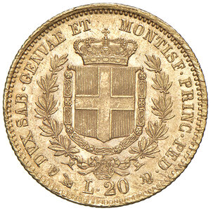 reverse: Regno di Sardegna. Vittorio Emanuele II (1849-1861). 20 Lire 1854. Genova.