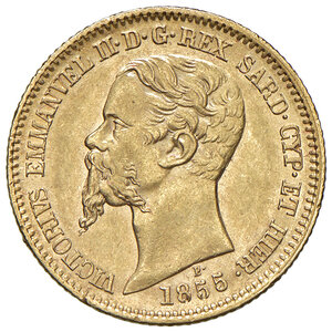 obverse: Regno di Sardegna. Vittorio Emanuele II (1849-1861). 20 Lire 1855. Torino.