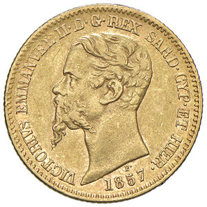 obverse: Regno di Sardegna. Vittorio Emanuele II (1849-1861). 20 Lire 1857. Genova.