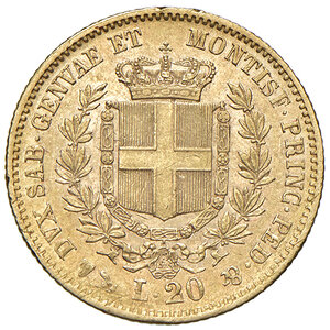 reverse: Regno di Sardegna. Vittorio Emanuele II (1849-1861). 20 Lire 1857. Genova.