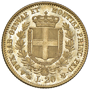 reverse: Regno di Sardegna. Vittorio Emanuele II (1849-1861). 20 Lire 1858. Genova.