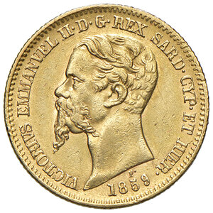 obverse: Regno di Sardegna. Vittorio Emanuele II (1849-1861). 20 Lire 1859. Genova.
