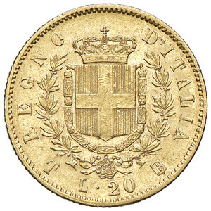 reverse: Vittorio Emanuele II (1861-1878). 20 Lire 1861. Torino.