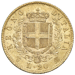 reverse: Vittorio Emanuele II (1861-1878). 20 Lire 1862. Torino.