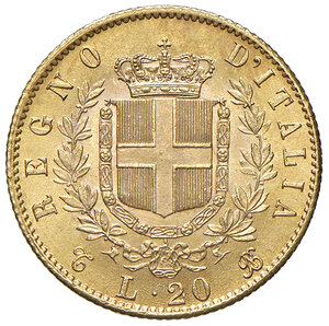 reverse: Vittorio Emanuele II (1861-1878). 20 Lire 1863. Torino.