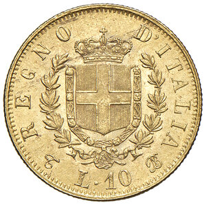 reverse: Vittorio Emanuele II (1861-1878). 10 Lire 1863. Torino.