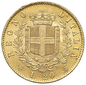 reverse: Vittorio Emanuele II (1861-1878). 20 Lire 1865. Torino.