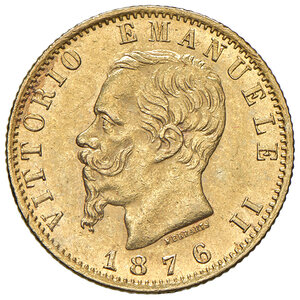 obverse: Vittorio Emanuele II (1861-1878). 20 Lire 1876. Roma.