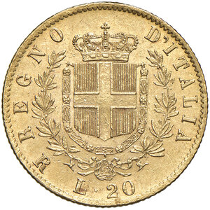 reverse: Vittorio Emanuele II (1861-1878). 20 Lire 1876. Roma.