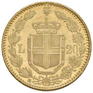 reverse: Umberto I (1878-1900). 20 Lire 1882.