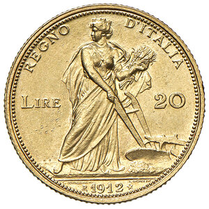 reverse: Vittorio Emanuele III (1900-1943). 20 Lire 1912.