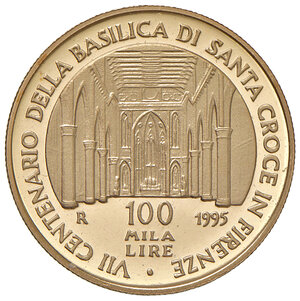 reverse: Repubblica Italiana. Monetazione in Lire (1946-2001). 100000 Lire 1995.