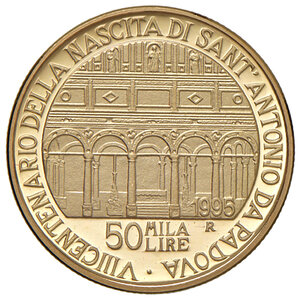 reverse: Repubblica Italiana. Monetazione in Lire (1946-2001). 50000 Lire 1995.