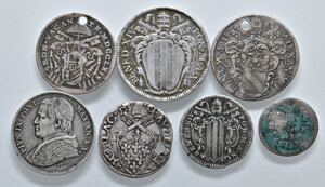 obverse: Varie Stato Pontificio. Insieme di 7 Monete in Argento.