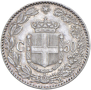 reverse: Umberto I (1878-1900). 50 Centesimi 1892.