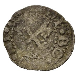 obverse: BOLOGNA. Anonime dei Bentivoglio (1446-1506). Quattrino. MI (0,44 g). D/ Chiavi decussate; R/ San Petronio. MIR 26. qBB
