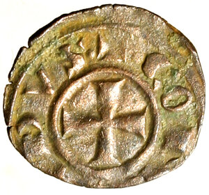 reverse: BRINDISI. Corrado I di Svevia (1250-1254) Denaro. (g. 0,78) Croce R/ Lettera R abbreviata. Spahr 155.   MI   SPL