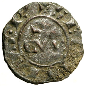 obverse: BRINDISI - Corrado II (1254-1258) Denaro. Lettere CVR R/ Croce. CNI 217; MIR 316   MI    RARO   qSPL