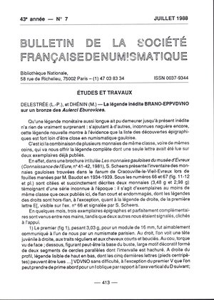 obverse: Charlet  C. – Un faux douzain de Louis XIII frappe sur un double tournois de 1631. Paris, 1988. Pp 426-427. Ill nel testo. brossura ed. ottimo stato.