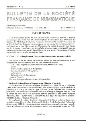 obverse: Moesgaard  J. C.- Trouvaille de faux douzains a la croisette de Francois Ier a Louviers (Eure). Paris, 1993.  pp 560-562, ill nel testo. brossura ed. ottimo stato.