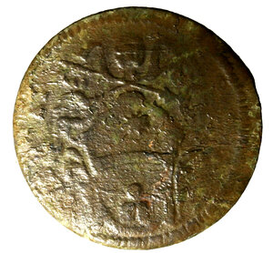 reverse: GUBBIO. Clemente XI (1700-1721)Mezzo baiocco A/ XIX. Stemma R/ MEZO/ BAIOC/CO tra rami. CNI 92; Munt. 264    (g. 5,51)      CU    BB